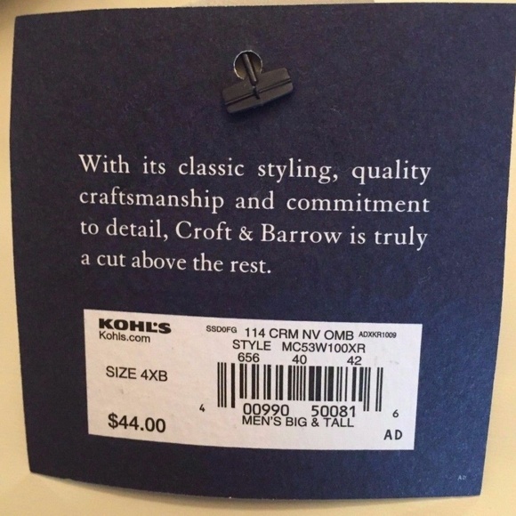 NWT Croft & Barrow flannel button down shirt soft warm comfortable Size 4XB - Picture 4 of 6